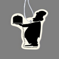 Paper Air Freshener Tag W/ Tab - Chef Serving (Silhouette)